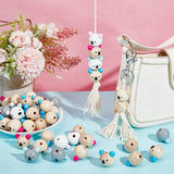 Animal Theme Wood European Beads, Large Hole Beads, Mixed Color, Koala, 25x29.5x24mm, Hole: 5.5mm