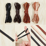 5M Flat Cowhide Leather Cord, Jewelry DIY Making Material, Coconut Brown, 5x1mm, about 5.47 Yards(5m)/Bundle