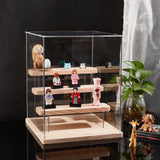 Assemble Acrylic Display Boxed, with and Wood, for Model Toy Display, Clear, 23.5x21.8x1.18cm, 11pcs/set