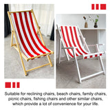 Oxford Canvas Chair, with Stripe Pattern, Beach Chair Cloth Replacement Supplies, Red, 1600x435x1.5mm