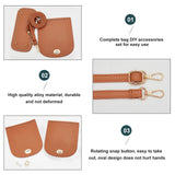 DIY PU Leather Bag Making Kits, Including PU Leather Bag Bottom, Cover & Strap, Alloy Clasps, Sienna, 171~1274x10~150x3~17mm, Hole: 5~12mm, 4pcs/set