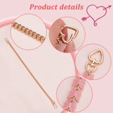 1Pc Curb Chain Bag Handle, and 1Pc Butterfly Alloy Enamel Bag Strap Extender, with Swivel Clasps, for Bag Straps Replacement Accessories, Pink, 16cm & 40.5cm