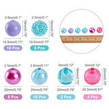 Colorful Acrylic Kid Chunky Beads Sets, Round, for Children DIY Craft Necklace Bracelets Jewelry, Mixed Color, 19.5~20x18~19mm, Hole: 2.5~2.8mm