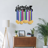 Iron Medal Hanger Holder Display Wall Rack, with Screws, Musical Instruments Pattern, 150x400mm