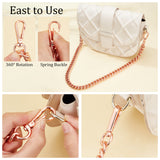 1Pc Aluminum Curb Chain Bag Straps, with Zinc Alloy Swivel Clasps, Bag Replacement Accessories, Rose Gold, 60.5x1.25x0.35cm
