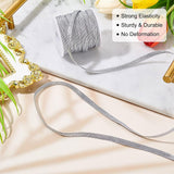 Flat Nylon Elastic Cords, for DIY Accessories, with 1Pc Plastic Empty Spools, Silver, 6mm, about 25.15~27.34 Yards(23~25m)/Roll