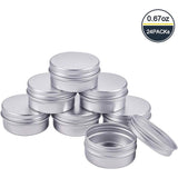 Round Aluminium Tin Cans, Aluminium Jar, Storage Containers for Cosmetic, Candles, Candies, with Screw Top Lid, Platinum, 3.9x2cm, Capacity: 20ml, 24pcs/set