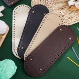 4Pcs 4 Colors Oval PU Leather Knitting Crochet Bags Nail Bottom Shaper Pad, with Iron Nail, Mixed Color, 30x10.1x1cm, Hole: 5mm, 1pc/color