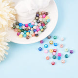 Mixed Style & Mixed Color Round Spray Painted Glass Beads, Mixed Color, 6mm, Hole: 1mm