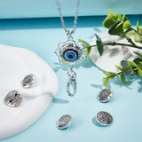 DIY Pendant Necklace Making Kits, Including Eye & Tree & Skull Alloy Snap Buttons & Snap Pendant Making, 304 Stainless Steel Cable Chains Necklaces, Antique Silver & Stainless Steel Color, 8Pcs/box