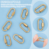 4Pcs 304 Stainless Steel Screw Carabiner Lock Charms, for Necklaces Making, Oval, Golden, 21x11x4mm, Screw: 7x4mm