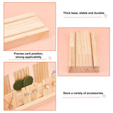 Wood Earring Display Stands, Earring Stud Showing Holder, with 6Pcs Wooden Display Cards, PeachPuff, Finish Product: 8.1x21.9x8.6cm, about 7pcs/set