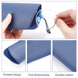 6Pcs 6 Colors Portable Small Eyeglasses Pouch, PU Leather Eyeglass Case, for Reading Glasses, Mixed Color, 171~176x76x2.7~3mm, 1pc/color