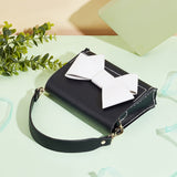 Microfiber Leather Bag Handle, with Light Gold Alloy Swivel Clasp and Iron Finding, Black, 37.1x3.1cm