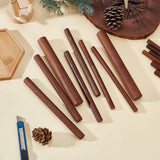 4 Style Waxed Round Wooden Sticks, Dowel Rods, for Children Toy, Building Model Material, Macrame Craft Supplies, Coconut Brown, 14~15x0.8~1.8cm, 14pcs/set