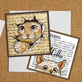 Custom PVC Plastic Clear Stamps, for DIY Scrapbooking, Photo Album Decorative, Cards Making, Cat Shape, 160x110x3mm