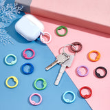 28Pcs 14 Colors Spray Painted Alloy Spring Gate Rings, O Ring, Mixed Color, 25x4mm, 6 Gauge, Hole: 19mm, 2pcs/color