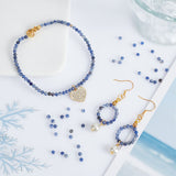 2 Strands Natural Sodalite Beads Strands, Faceted, Round, 3mm, Hole: 0.5mm, about 127pcs/strand, 15.2 inch