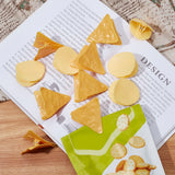 14Pcs 2 Style Plastic Clips, for Office School Supplies, Imitation Chips, Triangle & Oval, Goldenrod, 58~60x50~58mm, 7pcs/style