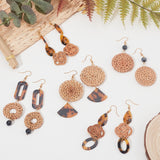 DIY Woven Style Earring Making Kits, Including Woven Linking Rings & Pendants & Beads, Resin Linking Rings & Pendants, Acrylic Beads, Brass Earring Hooks, Golden