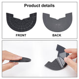 5 Pairs 5 Colors Anti Skid Synthetic Rubber Shoes Bottom Heel Sole, Wear Resistant Raised Grain Repair Sole Pad for Boots, Leather Shoes, Semi-circle, Black, 50~54x70~79.5x4mm, 1 pairs/style