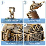 6Pcs Carved Cuboid Rack Plating Brass Prayer Box Pendants, Wish Box Charms, Mixed Color, 17x16x18mm, Hole: 5x3mm
