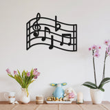 Laser Cut Basswood Wall Sculpture, for Home Decoration Kitchen Supplies, Musical Note, Black, 250x300x5mm