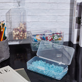 Transparent Plastic Storage Boxes, Bead Containers with Hinged Lid, Rectangle, Clear, 18x7.54x4.7cm