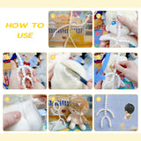 4 Sets 4 Style Polyoxymethylene(POM) Toy Skeleton Joint for DIY Plush Doll, White, 500x7~14mm, 1 set/style