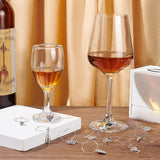 DIY Wine Bottle Wine Glass Charm Making Kits, Including Wine Glass & Bottle & Beer & Opener Alloy Pendants, Bicone Glass Beads, Brass Wine Glass Charm Rings, Antique Silver, 240Pcs/box