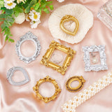 12Pcs 12 Style Resin Picture Frames, Retro Embossed Photo Frames, Small Family Photo Holders, for  Photo Props Wall Decor Accessories, Heart & Square & Rectangle & Oval, Mixed Color, 40~69x30~55x6~9mm, Inner Diameter: 25~36x19~32mm, 1pc/style