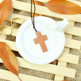 200Pcs Wood Pendants, Cross Pendants, Dyed, Lead Free, Camel, 21~22x14~15x4~5mm, Hole: 1.8~2mm