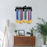 Fashion Iron Medal Hanger Holder Display Wall Rack, with Screws, Word Dock Diving, Dog Pattern, 150x400mm