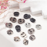 40Pcs 2 Style Alloy Spring Cord Locks, Double Hole Drawstring Stopper Fastener Buttons, Garment Accessories, Cadmium Free & Lead Free, Mixed Color, 13.5~19.5x14.5~16x4.5~5.5mm, Hole: 4.5~7mm, 20pcs/style