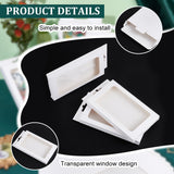 Rectangle Foldable Creative Cardboard Boxes, Gift Boxes, with PVC Visible Window, White, 10.5x1.5x19.8cm