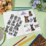 Custom PVC Plastic Clear Stamps, for DIY Scrapbooking, Photo Album Decorative, Cards Making, Cat Shape, 160x110mm, 2pcs/set