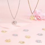 48Pcs 2 Colors Brass Pendants, Sun, Platinum & Golden, 25x22x1mm, Hole: 1.5mm, 24pcs/color