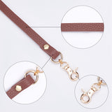 2 Colors PU Leather Bag Handle, with Light Gold Iron Swivel Clasps, Bag replacement Accessories, Mixed Color, 30.5x1cm, 1pc/color, 2pcs/set