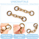 Aluminum Cross Chain Link Bag Strap Extender, with Spring Gate Rings, for Bag Strap Replacement Accessories, Antique Bronze, 9.7x2.4x1.4cm