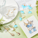 DIY Flower Drop Earring Making Kits, Including Acrylic Bead Caps & Pendants, Glass Pearl Beads, Brass Pendants & Earring Hooks & Pins & Chains & Jump Rings & Pins, Golden, Pendant: 40Pcs/box