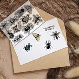 Custom PVC Plastic Clear Stamps, for DIY Scrapbooking, Photo Album Decorative, Cards Making, Stamp Sheets, Film Frame, Insects, 160x110x3mm