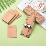 Hair Clip Display Cards, Kraft Paper Cards for Hair Barrettes Accessories Display, Rectangle, Mixed Patterns, 160x80x0.2mm, 70pcs/set