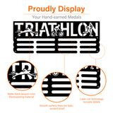 Sports Theme Iron Medal Hanger Holder Display Wall Rack, with Screws, Triathlon Pattern, 150x400mm