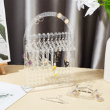 1 Set Transparent Acrylic Earring Display Hanging Stands, Coat Hanger Shaped Earring Organizer Holder with 2 Styles Mini Hangers, Clear, Finish Product: 4x13.95x18cm