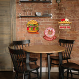 Vintage Metal Tin Sign, Iron Wall Decor for Bars, Restaurants, Cafe Pubs, Hamburger, 270x255x1mm