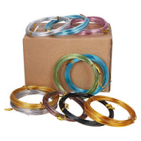 Round Aluminum Wire, Mixed Color, 15 Gauge, 1.5mm, about 19.68 Feet(6m)/roll, 10 rolls/box.