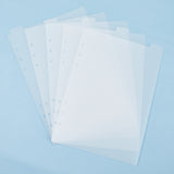 A5 Frosted Plastic Discbound Notebook Index Divider Sheets, 6 Holes Tab Divider for Binder, Rectangle, WhiteSmoke, 219x148x0.3mm, Hole: 6mm, 5 sheets/set