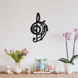 Laser Cut Basswood Wall Sculpture, for Home Decoration Kitchen Supplies, Musical Note, 180x300x5mm