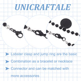 304 Stainless Steel Lobster Claw Clasps, with Jump Rings, Electrophoresis Black, Clasp: 20pcs/box, Jump Ring: 20pcs/box