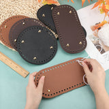 6Pcs 6 Styles Imitation Leather Knitting Crochet Bags Bottom, with Iron Findings, for Bag Bottom Accessories, Round & Oval, Mixed Color, 15~22x10~15x0.8~0.9cm, Hole: 5mm, 1pc/style